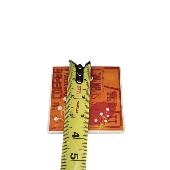 Starbucks Coffee Ceramic Coasters 2006 Multi Color Floral Leaves 4" sq - Collect - Picture 7 of 7